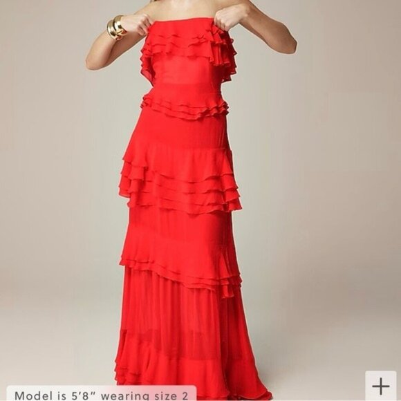 J.Crew Women’s Collection tiered ruffle dress in chiffon - Picture 7 of 10